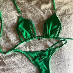 I.AM.GIA green micro cut out bikini